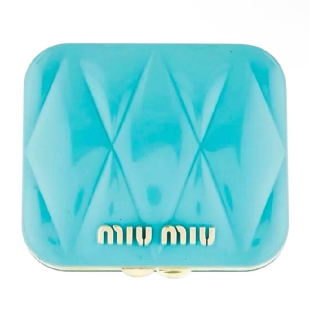 Miu Miu Turquoise Blue Double-Sided Quilted Compact GWP